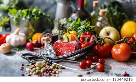 Assorted Vegetables on a Table Assorted Vegetables on a Table 113449216