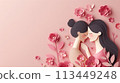 Woman in Pink Dress Hugging Man at International Mothers Day Concert 113449248