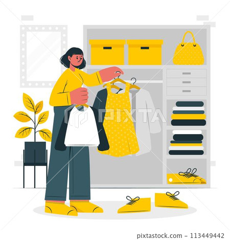 vector choosing clothes concept illustration vector choosing clothes concept illustration 113449442