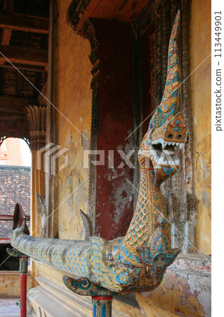 Naga sculpture at Wat Si Saket in Vientiane Naga sculpture at Wat Si Saket in Vientiane 113449901