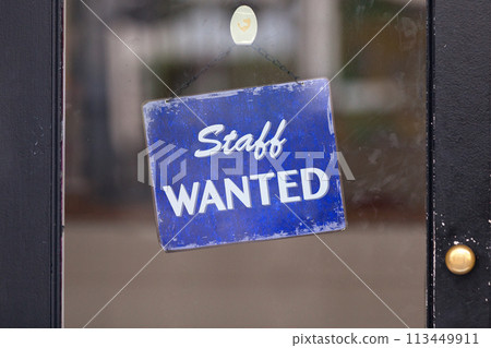 Staff wanted sign Staff wanted sign 113449911