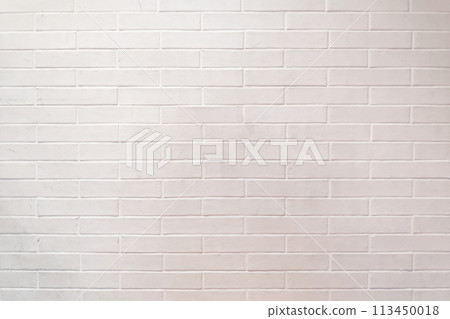 Brick wall painted in white 113450018