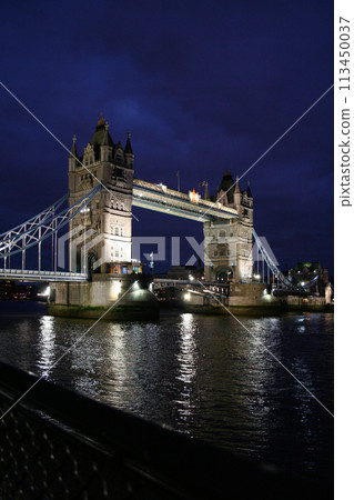 Tower Bridge in London during the blue hour 113450037