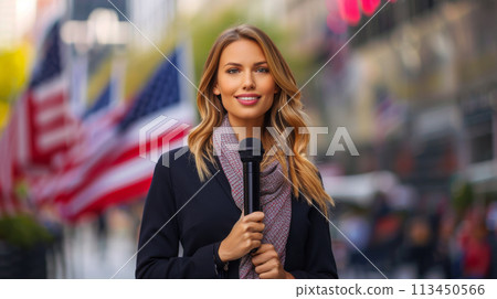 Field Reporter Live on Election Day in the City 113450566