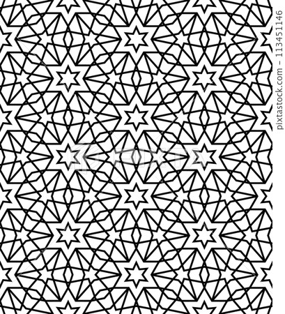 Islamic background with traditional style arabic. Seamless pattern for card, background, fabric or abstract design. Muslim ornament. 113451146