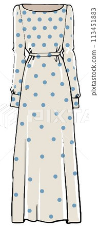 Vintage or retro dress in polka dot print vector 113451883