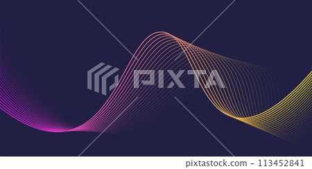 colorful motion sound wave on a dark background. Vector illustration colorful motion sound wave on a dark background. Vector illustration 113452841