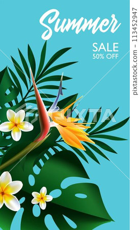 Summer Sale Tropical design for template design Summer Sale Tropical design for template design 113452947