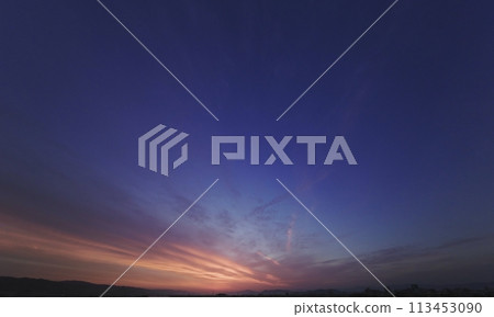 A fantastic dawn sky, spring, ultra-wide angle, sky-focused, 240406am 113453090
