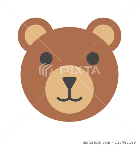 可愛的熊臉圖示。向量。 可愛的熊臉圖示。向量。 113453159