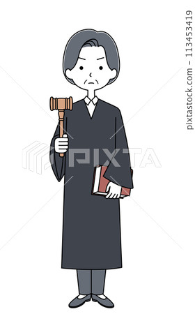一位表情嚴肅的女法官的插圖 113453419