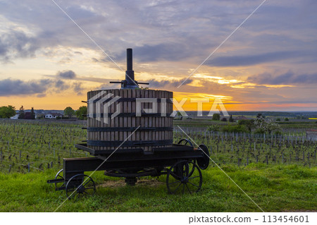 Old wine press near Vougeot, Cote de Nuits, Burgundy, France 113454601