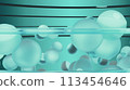 CG Background material of floating glass balls and glass plates CG Background material of floating glass balls and glass plates 113454646