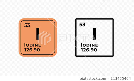 Iodine, chemical element of the periodic table vector design 113455464