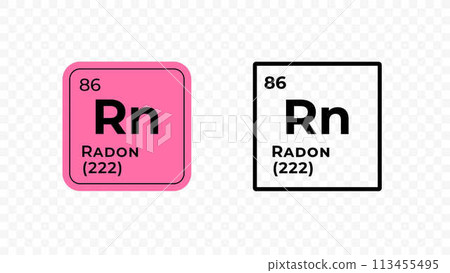 Radon, chemical element of the periodic table vector design 113455495