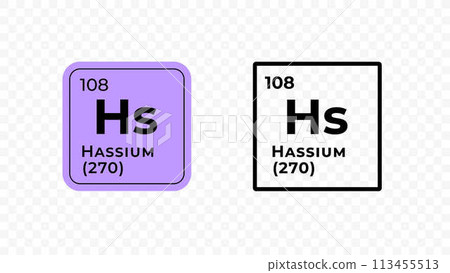 Hassium, chemical element of the periodic table vector design 113455513