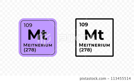 Meitnerium, chemical element of the periodic table vector design Meitnerium, chemical element of the periodic table vector design 113455514