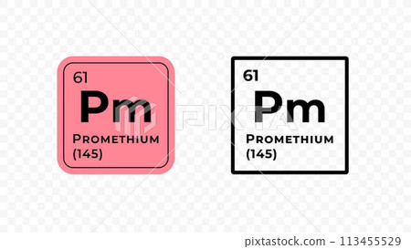 Promethium, chemical element of the periodic table vector design 113455529