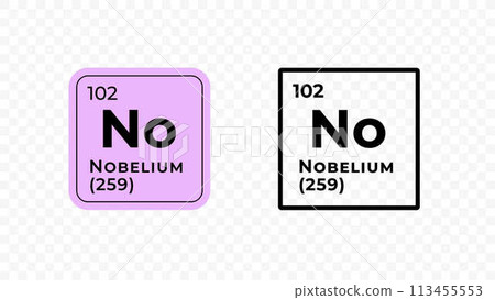 Nobelium, chemical element of the periodic table vector design 113455553
