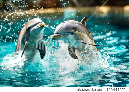 Two dolphins playing Two dolphins playing 113455651
