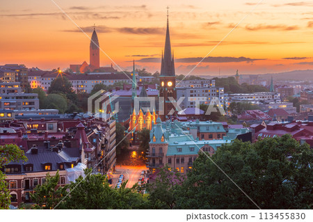 Aerial sunset view of Gothenburg, Sweden 113455830