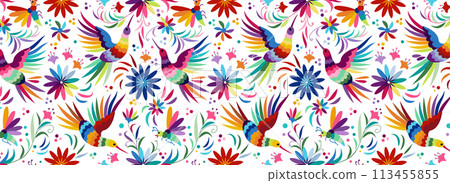 vector Mexican embroidery pattern 113455855