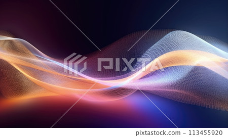 Abstract colorful wavy flowing lines on a black background. Abstract colorful wavy flowing lines on a black background. 113455920