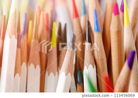 Bunch of multi-colored pencils Bunch of multi-colored pencils 113456069