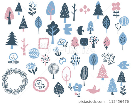 斯堪的納維亞花卉插圖 113456476