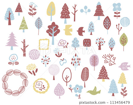 斯堪的納維亞花卉插圖 113456479