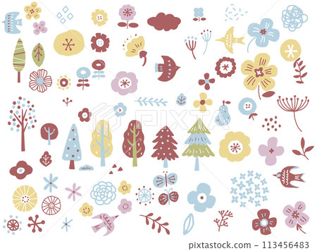 斯堪的納維亞花卉插圖 113456483