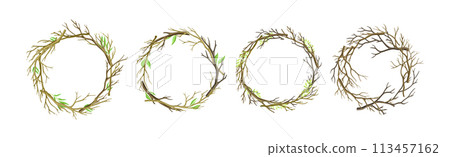 Bare Tree Branch Entangled in Wreath Vector Set 113457162