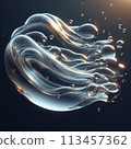 Abstract blue wave 113457362