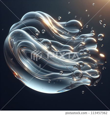 Abstract blue wave 113457362