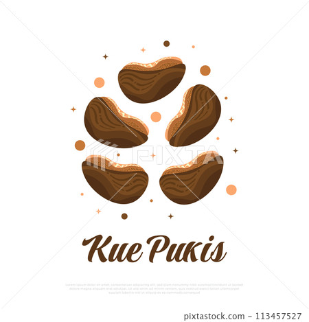 Illustration of Kue Pukis, Indonesian Traditional Cake. Kue Pancong Vector Illustration 113457527