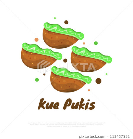 Illustration of Kue Pukis, Indonesian Traditional Cake. Kue Pancong Vector Illustration 113457531
