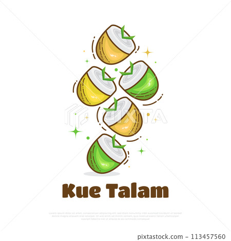 Kue Talam, Indonesian Traditional Cake Made from Rice Flour and Coconut Milk 113457560