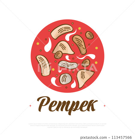 Pempek Illustration, Indonesian Traditional Food. Traditional Cuisine from Palembang Named Empek-Empek Pempek Illustration, Indonesian Traditional Food. Traditional Cuisine from Palembang Named Empek-Empek 113457566
