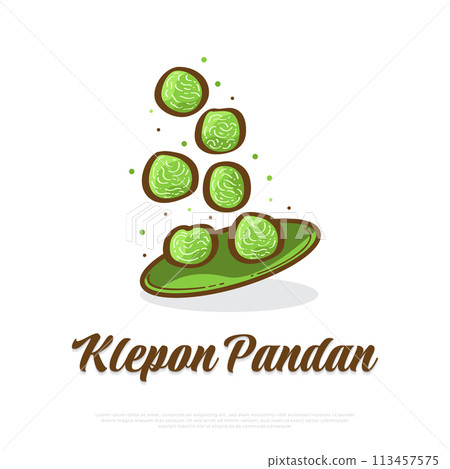 Klepon Pandan, Indonesian Traditional Food or Snacks. Hand Drawn Vector Illustration Klepon Pandan, Indonesian Traditional Food or Snacks. Hand Drawn Vector Illustration 113457575
