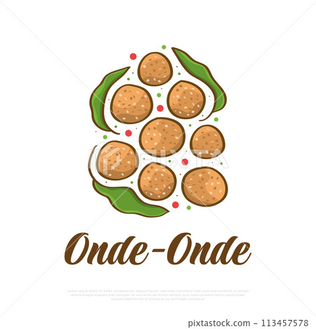 Onde-Onde or Sesame Seed Ball, Traditional Food or Snack from Asia 113457578