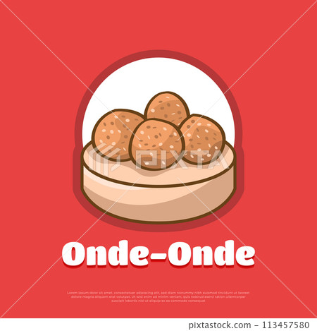 Onde-Onde or Sesame Seed Ball, Traditional Food or Snack from Asia 113457580