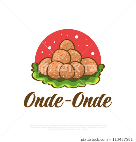 Onde-Onde or Sesame Seed Ball, Traditional Food or Snack from Asia 113457591