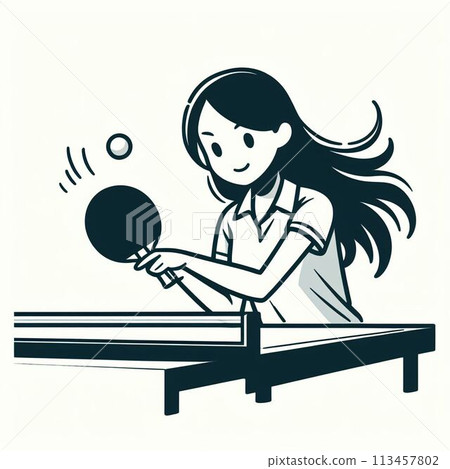 A woman who plays table tennis A woman who plays table tennis 113457802
