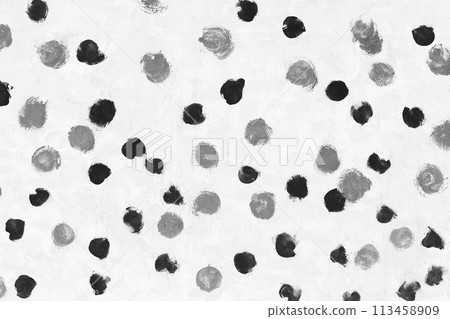Brush strokes round dark black white grey paint abstract design background texture pattern grunge old circle 113458909