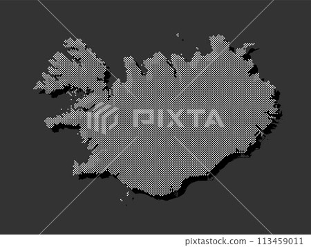 Vector map Iceland for points, dotted template Vector map Iceland for points, dotted template 113459011
