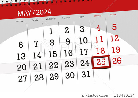 Calendar 2024, deadline, day, month, page, organizer, date, May, saturday, number 25 113459134