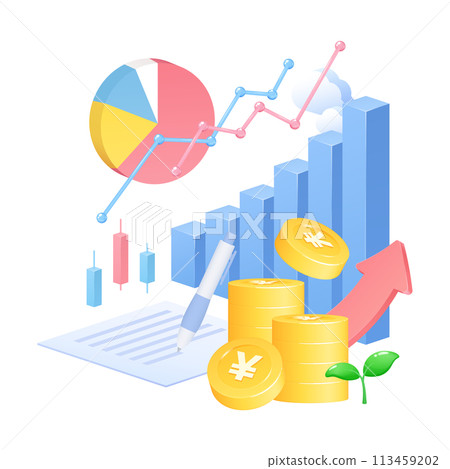 Illustration of increasing assets 113459202