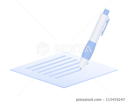 Illustrations drawn on paper with a cute, three-dimensional ballpoint pen Illustrations drawn on paper with a cute, three-dimensional ballpoint pen 113459247