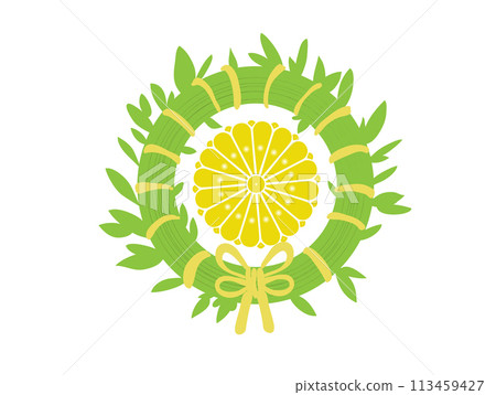 Shining Chrysanthemum Gate Bamboo Wreath/Bamboo Leaf Wreath Shining Chrysanthemum Gate Bamboo Wreath/Bamboo Leaf Wreath 113459427