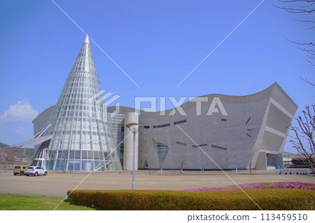 Scenery of Iwate: Kuji City Cultural Center Amber Hall on a sunny day 113459510